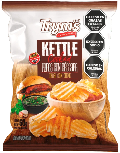 Paquete de papas fritas Tryms sabor chori con chimi