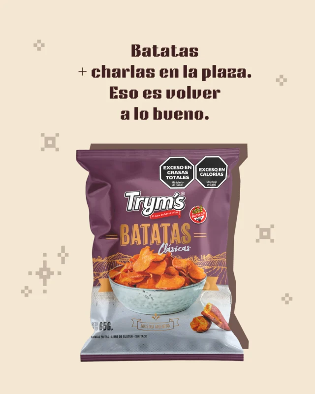 Antes no hacía falta mucho para pasarla bien.
Un banco de plaza, el mate que iba y venía, y algo rico para picar.
Las risas eran reales, el tiempo pasaba lento… y nadie miraba el reloj.

Batatas + mates en la plaza.
Eso es volver a lo bueno.

#VolverALoBueno #Tryms #Batatas #SaborReal #HechoConAmor
