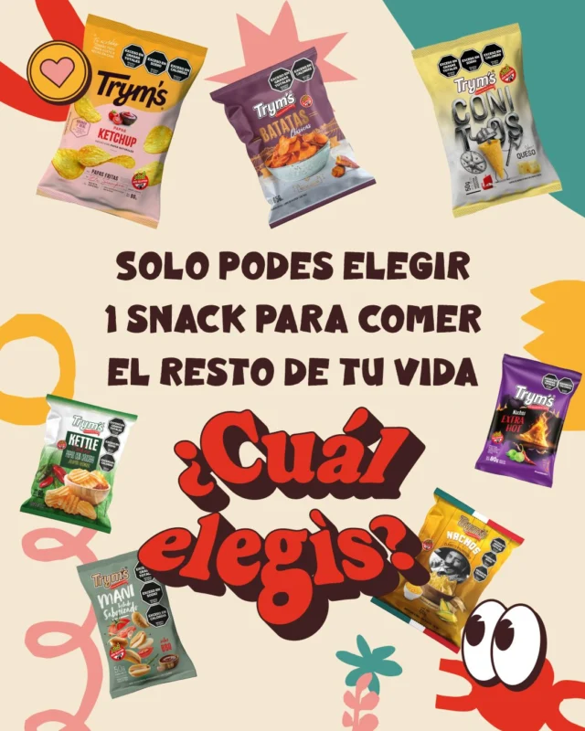 Imaginá este escenario: solo podés elegir un snack para comer el resto de tu vida.

Uno solo. Sin cambiar después.

La decisión no es fácil… lo sabemos.

¿Con cuál te quedás? 👀🥔

#Tryms #SnackTime