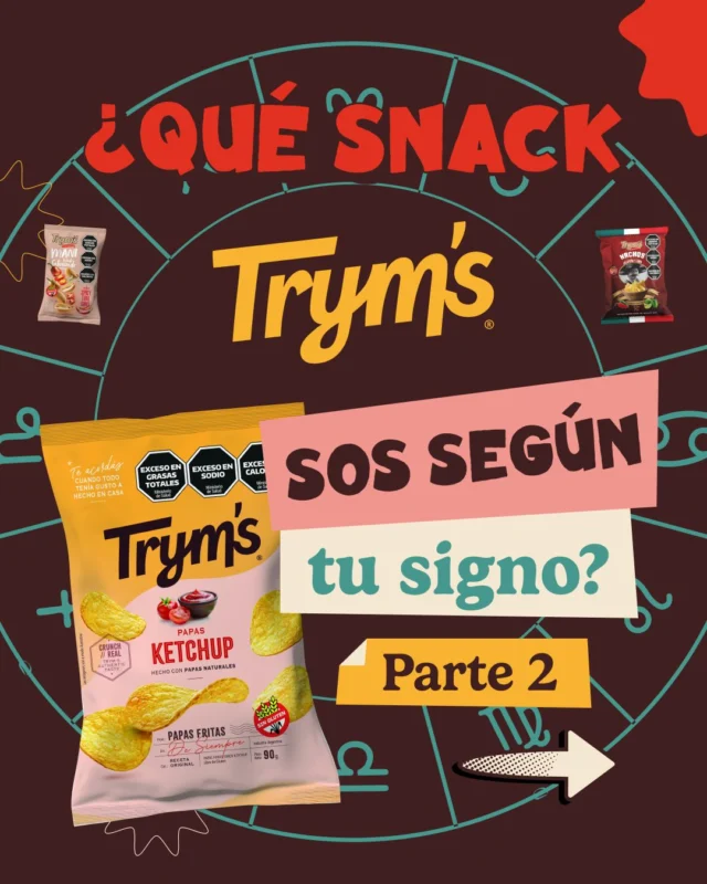 Si los signos del zodíaco fueran snacks Trym’s… ¿cuáles serían? 🔮🥔

Deslizá para ver si aparece el tuyo.

Y si no está, comentá tu signo que lo sumamos en la parte 3 👀

#Tryms #SnackTime #Zodiaco