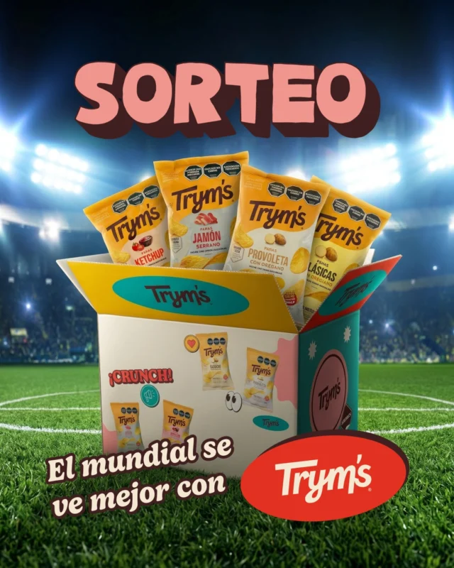 ⚽ SORTEO MUNDIALISTA ⚽

Se viene el mundial, las cábalas, las visitas a casa y las picadas donde siempre terminan apareciendo unas Trym's 🇦🇷

La parte buena: vamos a elegir a 2 ganadores para llevarse una caja llena de sus sabores favoritos😍

Para participar:
- Seguinos
- Dale like a este post
- Etiquetá a tu amigo cábala en comentarios y contanos qué sabor Trym’s no puede faltar en tu picada este mundial

📅 Sorteamos el 10 de junio.

Válido para Córdoba, Santa Fe, Buenos Aires, San Luis, Mendoza, La Pampa, Santiago del Estero, Catamarca, La Rioja, San Juan, Salta y Jujuy. El envío corre por cuenta de Trym´s.

#Sorteo #Mundial #Snack #argentina