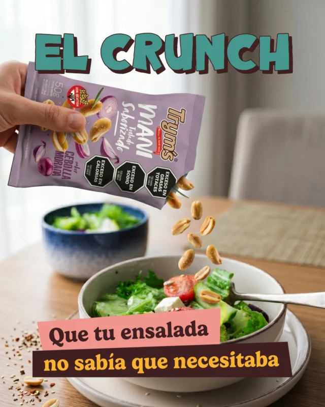 Hay combinaciones que no parecen obvias… hasta que las probás.

Tu ensalada de siempre, pero con un topping crocante y salado que cambia todo 🥗✨

Probala con maní sabor sal marina o maní tostado sabor cebolla morada y después dejanos en comentarios que te pareció🥜

#Tryms #MomentoCrunch #MasCrunchMasSabor #SnackTime #ComerRico #IdeasFaciles #Crocante #Mani #SalMarina