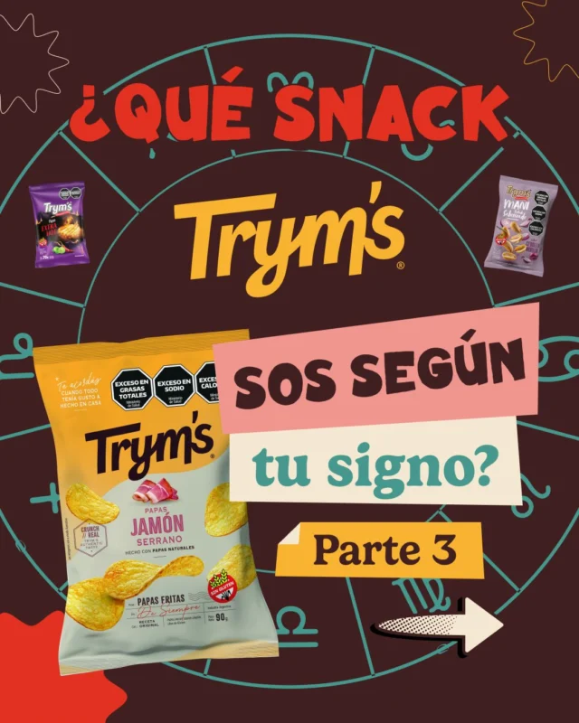 Si los signos del zodíaco fueran snacks Trym’s… ¿cuáles serían? 🔮🥔

Deslizá para ver si aparece el tuyo.

Y si no está, comentá tu signo que lo sumamos en la parte 3 👀

#Tryms #SnackTime #Zodiaco