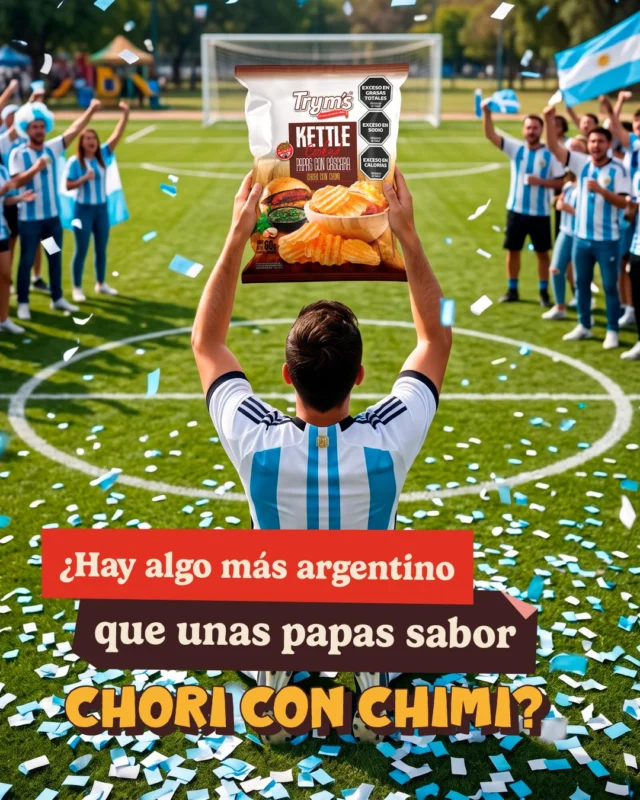Hay personas que cuando encuentran un sabor que le gusta, no lo sueltan más.

Las papas Trym’s sabor chori con chimi generan eso: las probás una vez y ya sabés que van a estar en todas tus picadas🥔

¿Qué expectativas tenés para el partido de mañana? 🇦🇷 🇪🇬

#ModoPartido #Tryms #ChoriConChimi