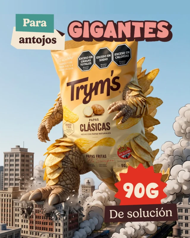 Hay antojos pequeños.

Y después están los que requieren una bolsa de 90 gramos y cero preguntas🦖

Por algo las Trym’s gigantes existen: clásicas, sabor ketchup, sabor jamón serrano y sabor provoleta, todas en presentación de 90g.

#Tryms #PapasTryms #SnackMood #90Gramos #CrunchReal